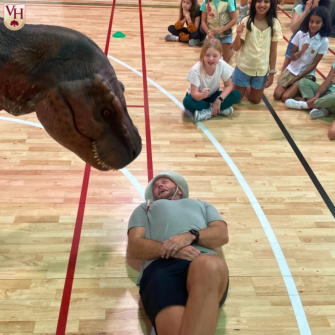 VHPrimary's tweet photo. Our students had an incredible experience with Jam, the T-Rex! The amazing team from @teach_rex shared fascinating dinosaur facts and information about paleontology. 

#VHPS #VHPSRocks #VHPSLittleThings #VHPSCommunity #WeCareAboutTheLittleThings #PrimarySchool #BestPrimarySchool https://t.co/KxzD7VkeT1