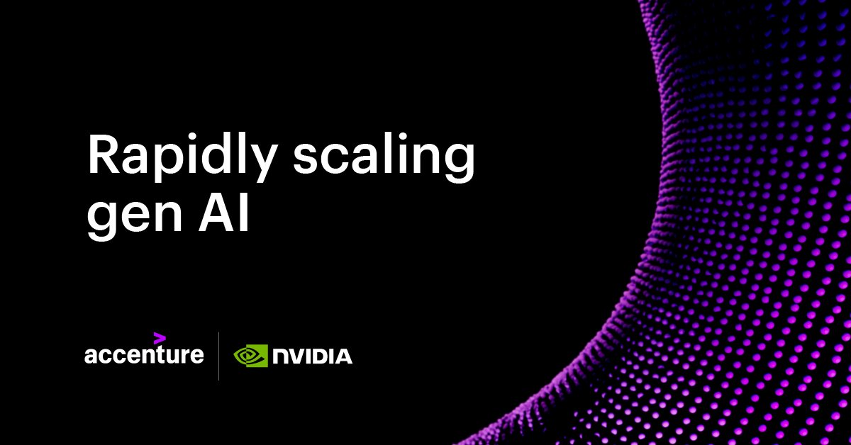 #Accenture and #NVIDIA have expanded their partnership with the formation of a new NVIDIA Business Group, designed to help the world’s enterprises rapidly scale their AI adoption. accntu.re/4dv2q2f