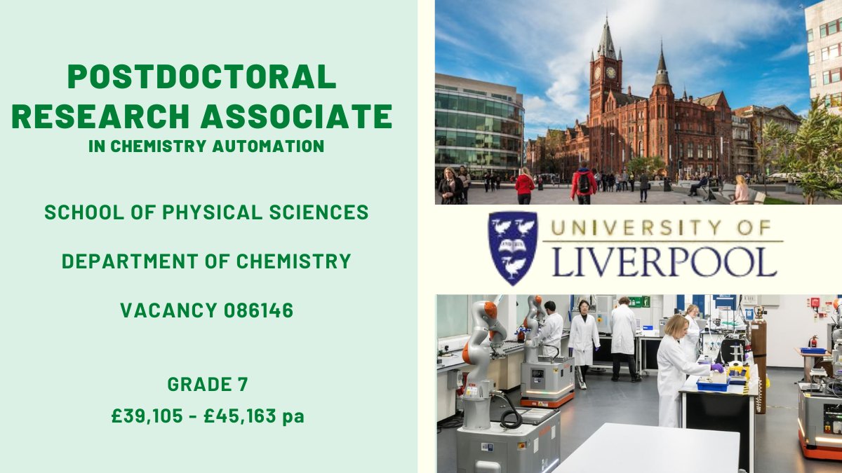 Liverpool University Jobs (@livunijobs) on Twitter photo 💥Exciting opportunity
We have a #PDRA position available in the group of Royal Society Research Professor A. I. Cooper FRS. #chemistry
Information / Apply ➡️ tinyurl.com/2mfu8ujt
<a href="/livunieng/">School of Engineering LivUni</a> <a href="/livuniphyssci/">School of Physical Sciences</a> <a href="/MIF_UoL/">MIF</a> <a href="/AICooperGroup/">A I Cooper group</a> 💥Exciting opportunity
We have a #PDRA position available in the group of Royal Society Research Professor A. I. Cooper FRS. #chemistry
Information / Apply ➡️ tinyurl.com/2mfu8ujt
<a href="/livunieng/">School of Engineering LivUni</a> <a href="/livuniphyssci/">School of Physical Sciences</a> <a href="/MIF_UoL/">MIF</a> <a href="/AICooperGroup/">A I Cooper group</a>