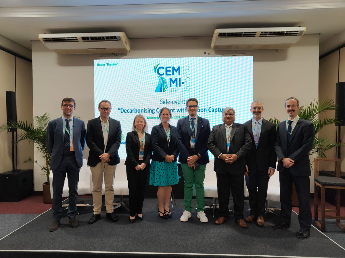 theGCCA's tweet photo. ⭐ Yesterday at #CEM15 we were part of an insightful side event ‘Decarbonising Cement with #CarbonCapture’ jointly organised by the @CEMSecretariat CCUS Initiative and CEM IDDI, and supported by the @MICleanEnergyRD Net Zero Industries Mission. 
 
Our CEO, Thomas Guillot and @ClaudeLorea our Cement, Innovation and ESG Director were part of discussions on the importance of carbon capture for the global #CementIndustry including ways to accelerate, and reducing climate impact via carbon capture focusing on the role of robust GHG accounting methodologies.
The event also covered #CCUS as a lever to decarbonise cement in India.

⭐We were pleased to speak alongside:
- Juho Lipponen, Clean Energy Ministerial CCUS
- Riccardo Savigliano, @UNIDO 
- Amanda Wilson, NRCan
- Pete Hemingway, @UNIDO
- Jarad Daniels, @GlobalCCS  
- Raju Goyal, @UltraTechCement
- Arijit Sengupta, Ministry of Power, Government of India
- Dr Teng Long, Vice Minister Ministry of Science and Technology China

#CEM15MI19