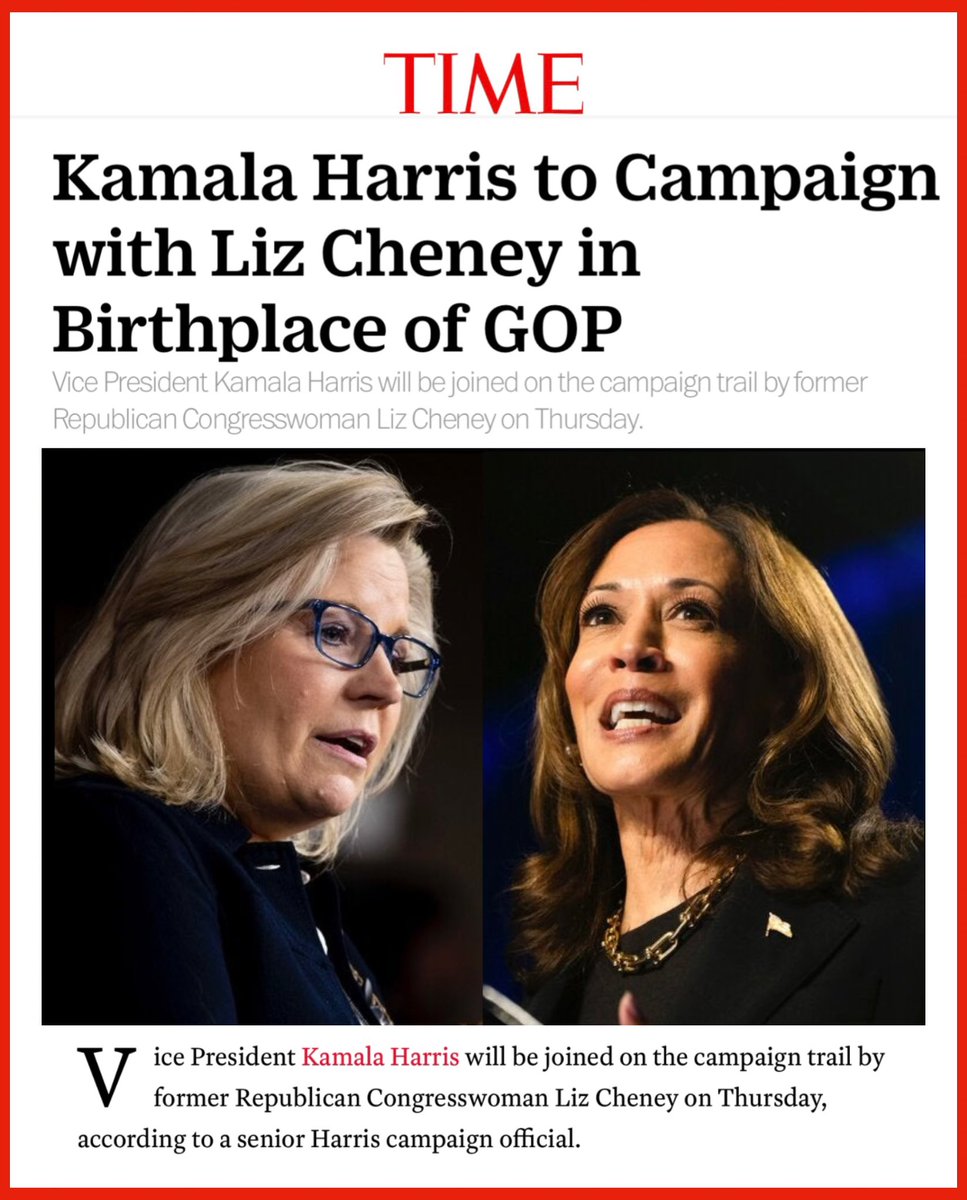SO THIS IS HAPPENING…

TODAY: VP Kamala Harris is hitting the campaign trail with former Republican Congresswoman Liz Cheney. And where’s it happening? Ripon, Wisconsin—the birthplace of the Republican Party back in 1854.

Talk about flipping the script!
