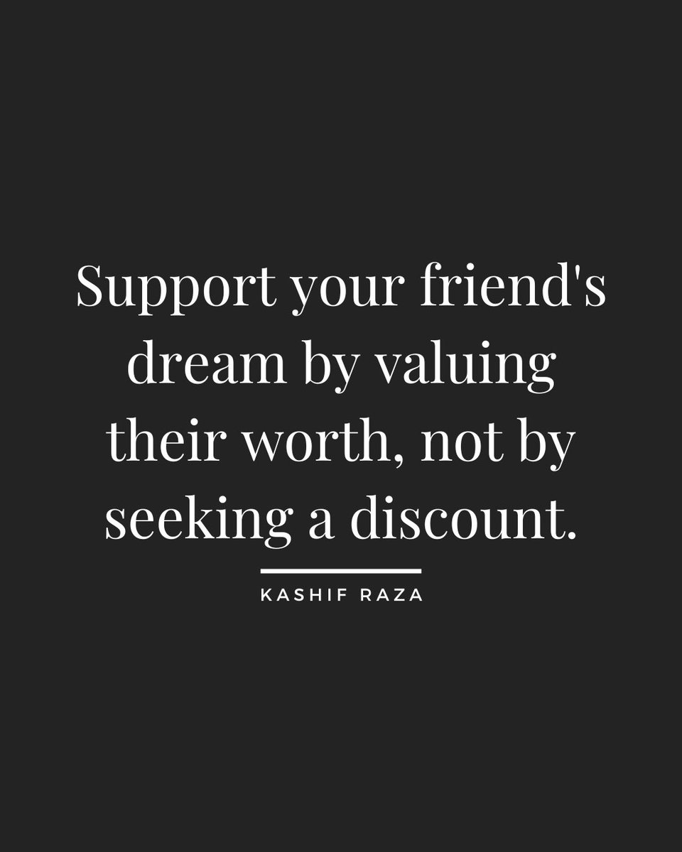toKashifRaza's tweet photo. Support your friend's dream by valuing their worth, not by seeking a discount.
Kashif Raza
#SupportSmallBusiness #ValueTheirWork #InvestInFriends #RespectEntrepreneurs https://t.co/6D1xcxwfCS