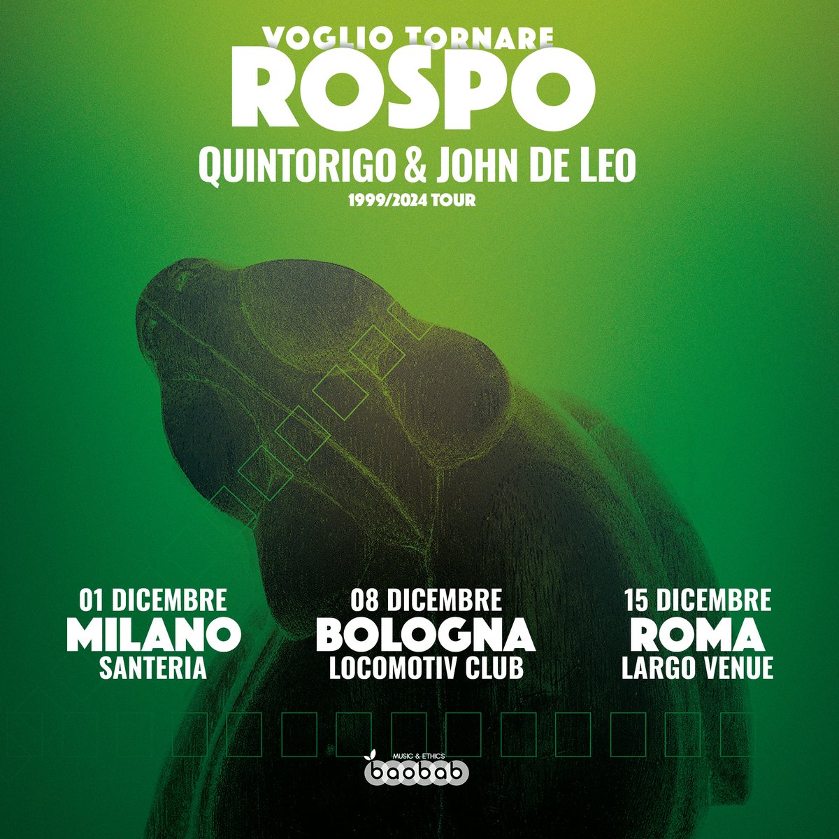 Siamo felici di comunicarvi che Quintorigo &amp; John De Leo tornano sulle scene nella loro formazione originale! In occasione del 25° anniversario di “Rospo” saliremo di nuovo insieme sul palco per tre concerti speciali e unici.