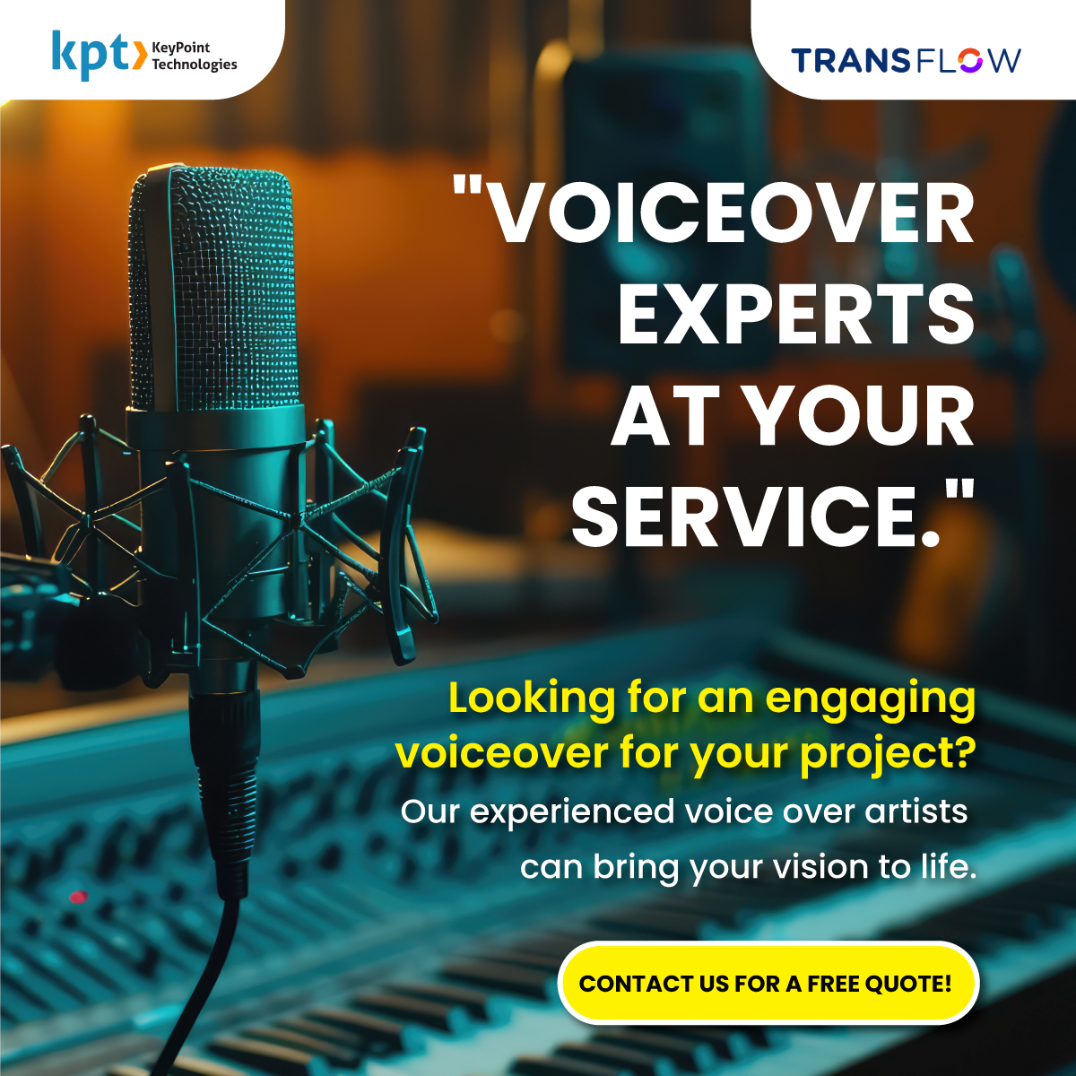 transflow360's tweet photo. Bring your content to life with professional voiceover services from Transflow.
Request a demo: https://t.co/t0j5qzgkoM
Contact us:+91 9908328830
E-mail:Info@transflow360.com
#voiceover #voiceoverwork #voiceoverproject #voiceoverindustry #voiceoverservices https://t.co/z7icV5esv0