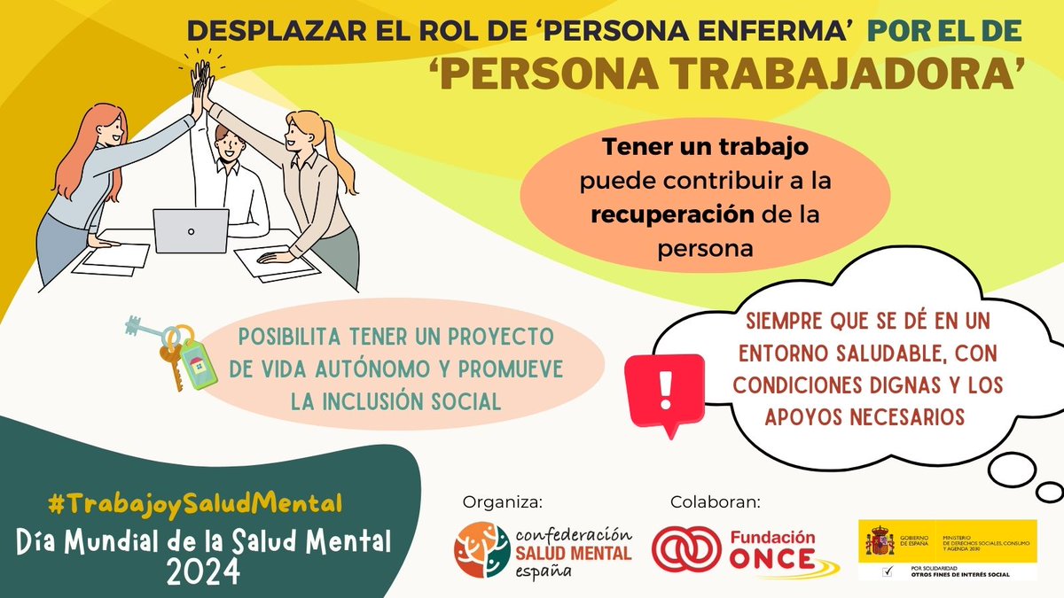 Con el trabajo las personas con problemas de #SaludMental nos sentimos útiles y capaces, más independientes, la rutina laboral favorece nuestro equilibrio, además de una mejor economía para vivir nuestra vida de manera independiente #DíaMundialdelaSaludMental #TrabajoySaludMental