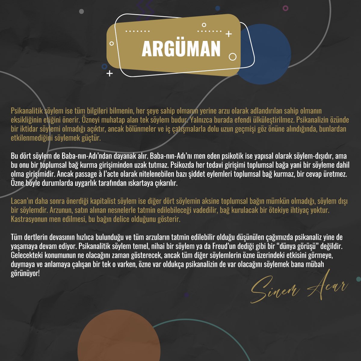 Bu yılki Lacan Sempozyumu “Günümüzde Toplumsal Bağlar” başlığıyla 10 Kasım’da Saint Joseph Lisesi’nde gerçekleştirilecektir.