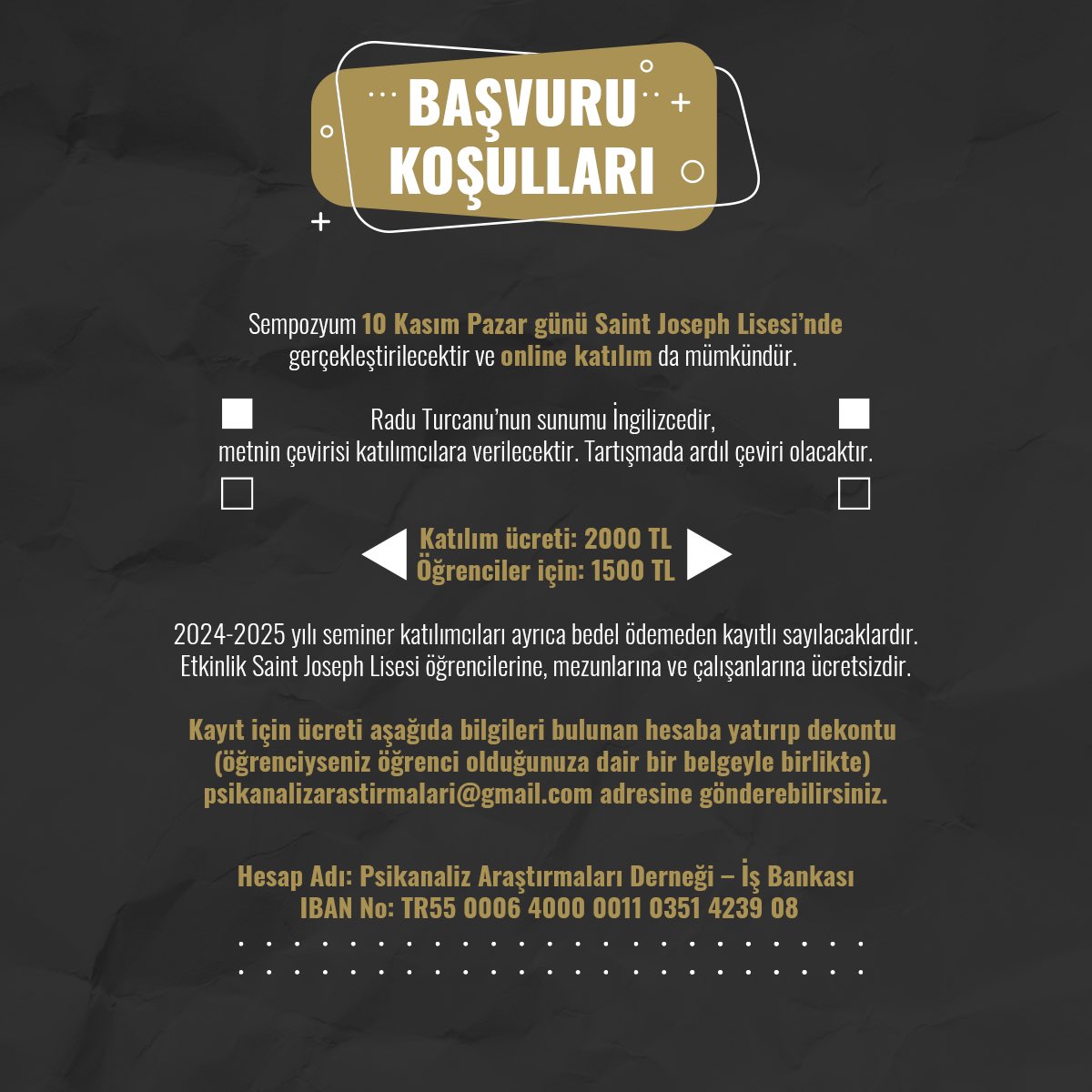 Online katılımın da mümkün olduğu etkinliğin detaylarını görsellerden inceleyebilirsiniz.