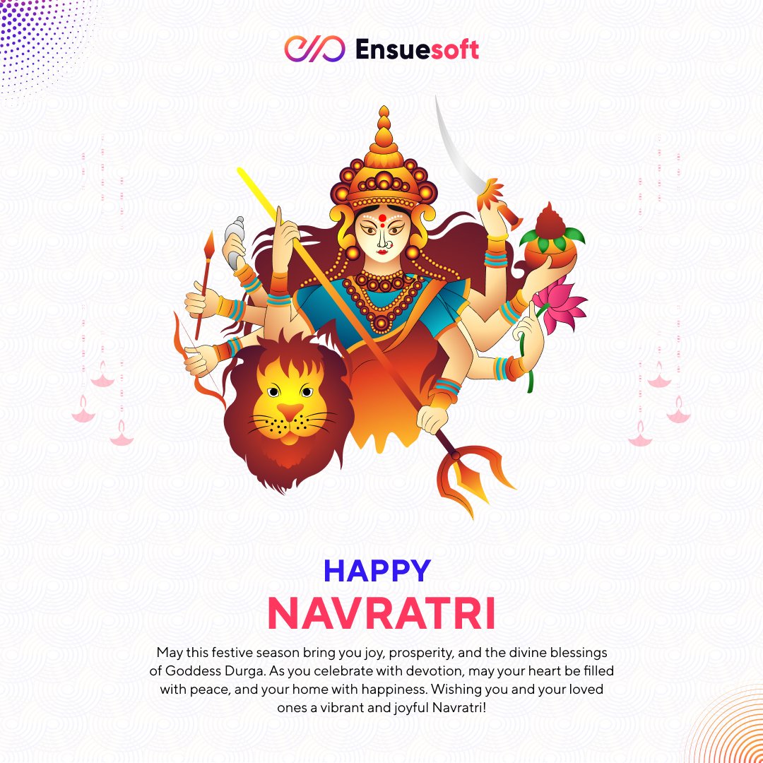ensuesoft's tweet photo. #Happy #Navratri!!
Wishing you prosperity, health and happiness this Navratri. May #Goddess #Durga's Nine Navratri's fill your life with abundance.
#navratri #culture #traditions #maadurga #Ensuesoft #values #blessings #ambudance #NewBeginnings #FestiveSeason #happiness https://t.co/lyqCeYkgLc