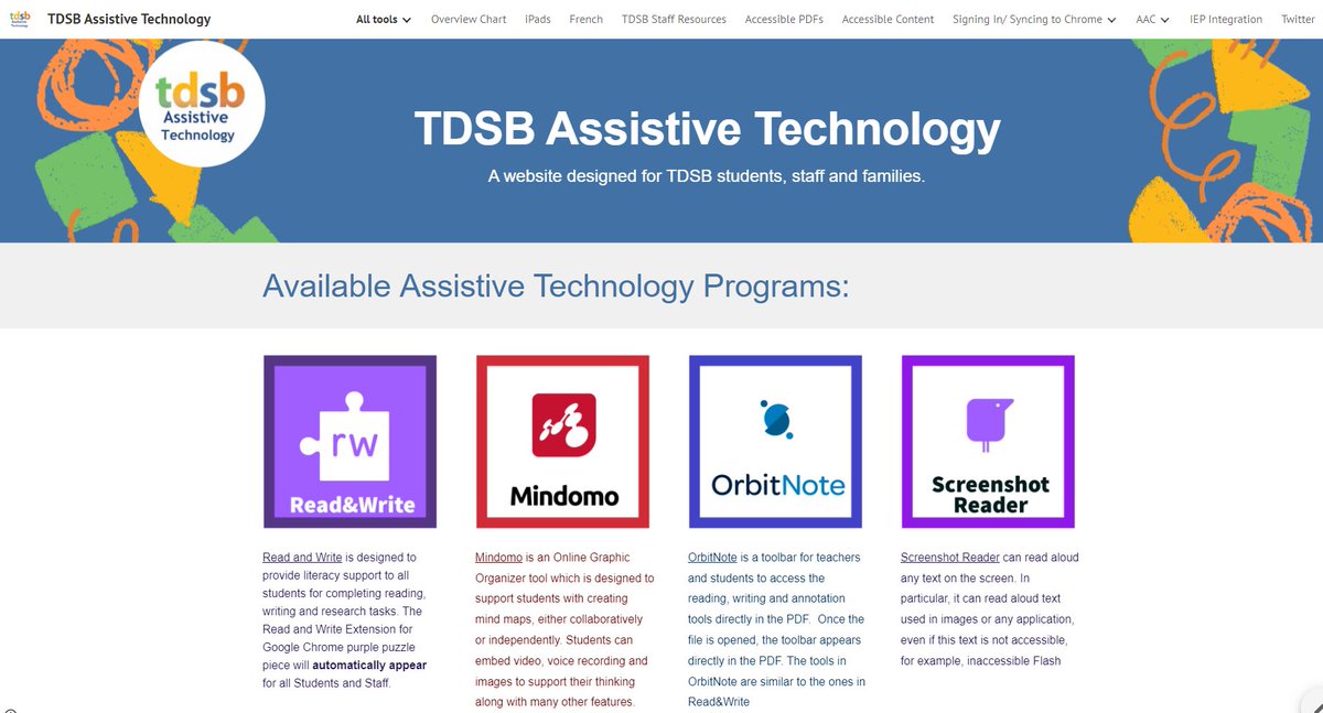 TDSB_AT's tweet image. #ThrowbackThursday Refresh your memory on Assistive Technology Programs on our AT Web📷site bit.ly/TDSB_AT

#UDL #AssistiveTechnology #inclusion #accessibility #tdsb