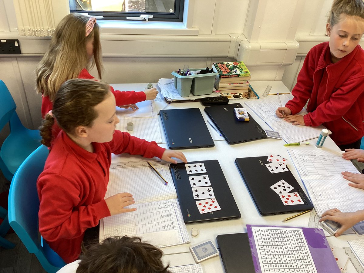 standrewsmajor's tweet photo. Year 5 have enjoyed using playing cards to reinforce their place value skills today. We love learning through play! #SAMsY5 #SAMsNumeracy https://t.co/w4YeBgyDhe