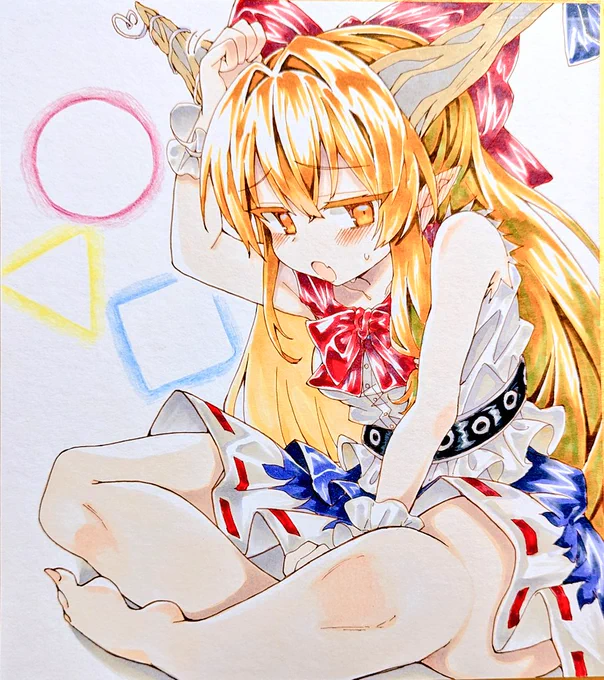 あんまり見られると恥ずかしい萃香ちゃん色紙!! 