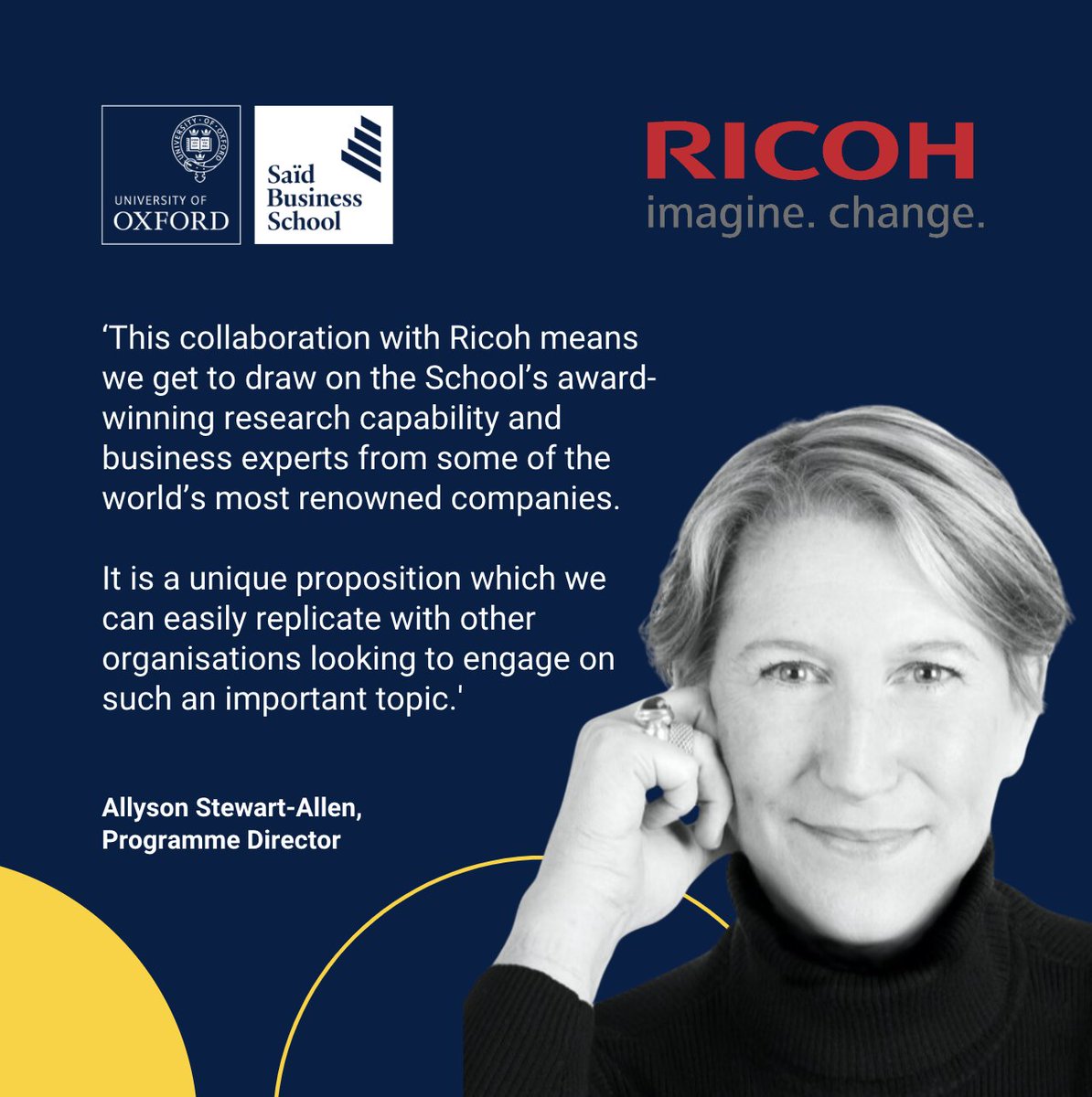 Executive Education at Saïd Business School (@oxfordexeced) on Twitter photo Allyson Stewart-Allen and Caroline Bright, both joint programme directors, worked closely together to design a powerful programme, they continuously refined key components to ensure the content was pertinent to their customers.
Find out more - oxsbs.link/3zQOxO7 <a href="/ricoheurope/">Ricoh Europe</a> Allyson Stewart-Allen and Caroline Bright, both joint programme directors, worked closely together to design a powerful programme, they continuously refined key components to ensure the content was pertinent to their customers.
Find out more - oxsbs.link/3zQOxO7 <a href="/ricoheurope/">Ricoh Europe</a>