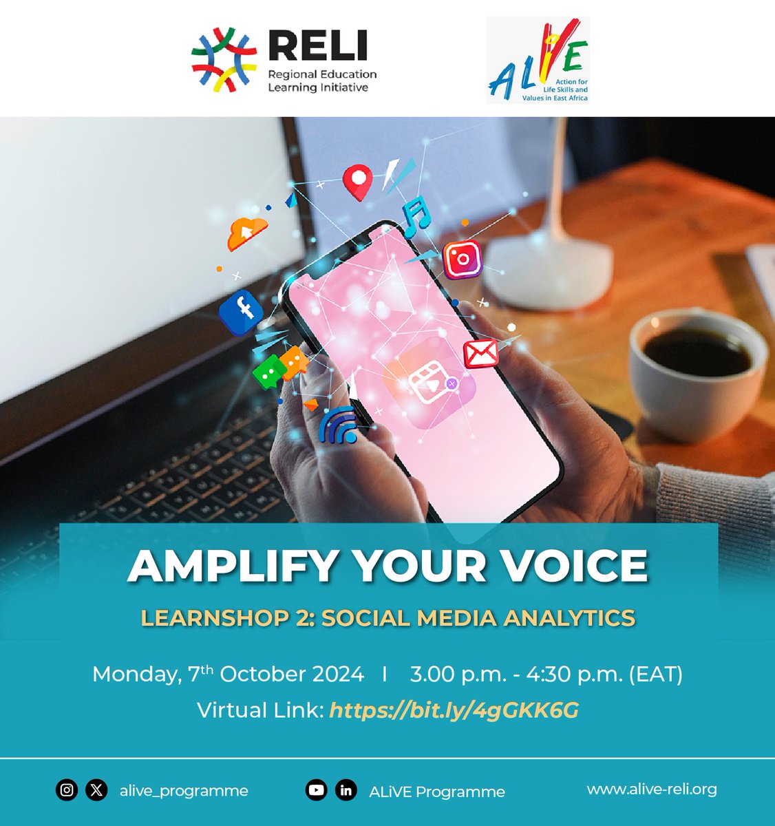 Welcome to the second Social Media Analytics learn shop. Come let’s learn:  social media listening, monitoring, sentiment analysis, tools, digital marketing, and social media analytics. #ALiVElessons
Date: 7/10/2024 
Time: 3:00 pm - 4:30 pm EAT 
Zoom link: zoom.us/j/92116787324?…