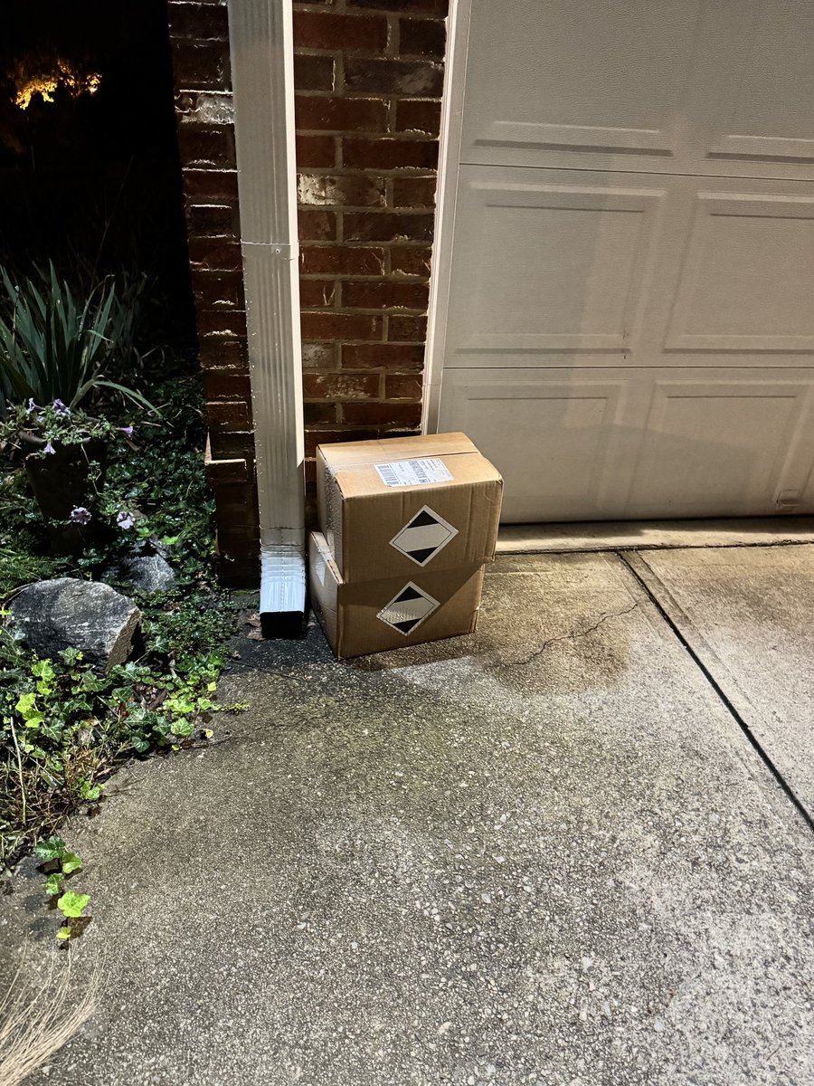 Hey <a href="/FedEx/">FedEx</a> this is a long way from the porch like the delivery instructions indicated. You put it exposed to the rain and next to the rain gutter to insure it got wet.  STOP BEING LAZY AND DO YOUR DAMN JOB!!