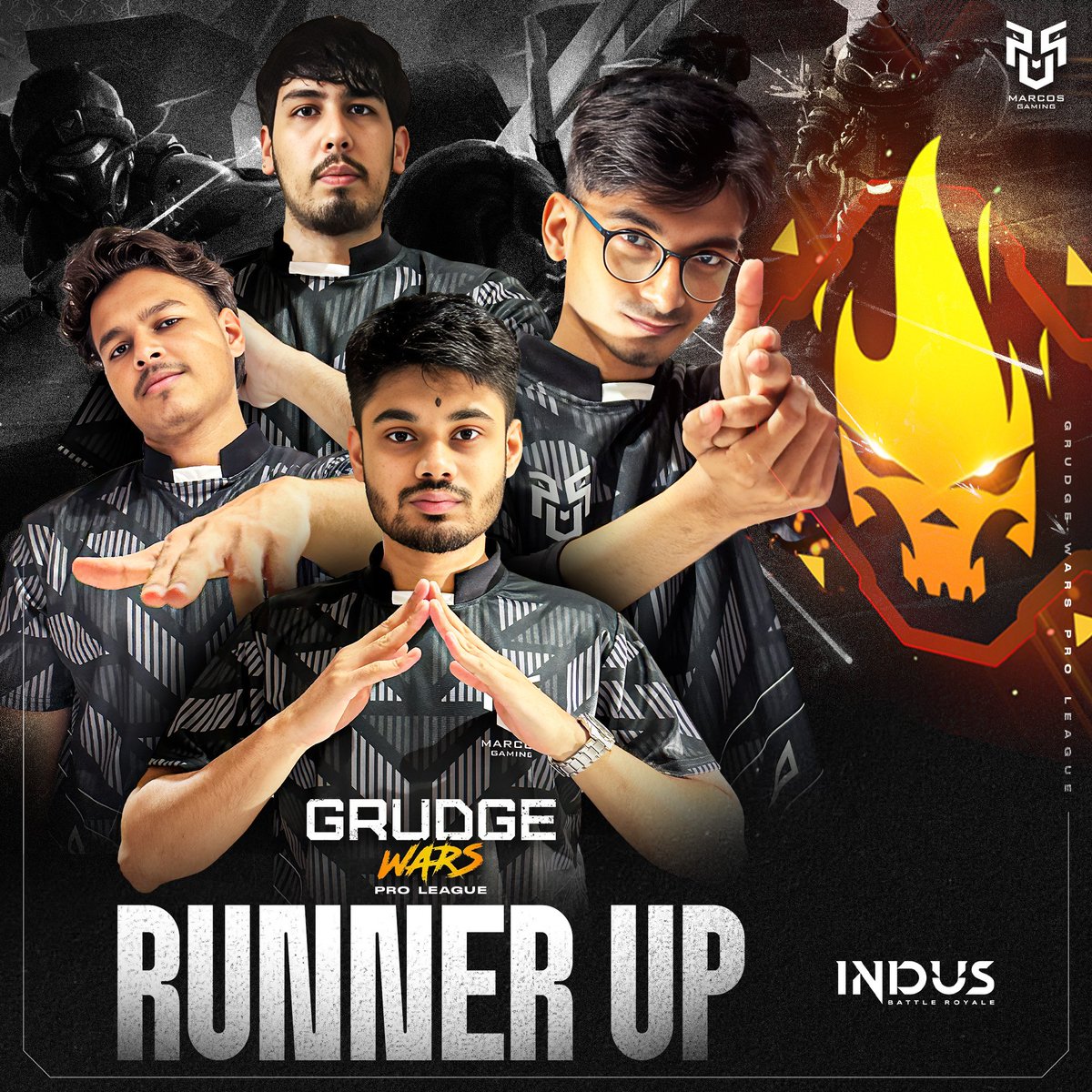 So We Have Finished Our Indus Grudge Wars Pro League As Runner Up !🥈
You Guy's Have Played Great Throughout The Tournament So Proud Of You Guy's ❣️ Next Time We Have To Clinch That #1 Position 🤞
. 
Thanks Everyone For All Love &amp; Support ❣️
. 
#MarcosGaming #esports <a href="/IndusGame/">Indus Game</a>