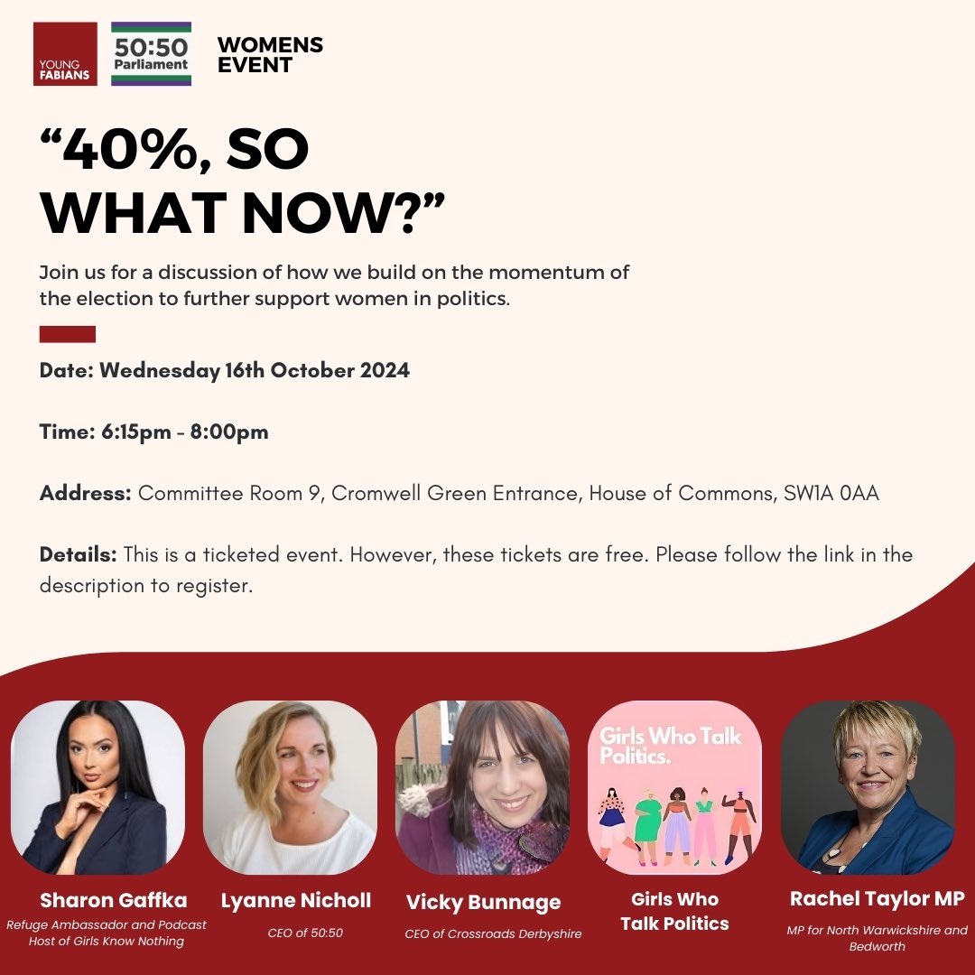 Young Fabians (@youngfabians) on Twitter photo 📢 We are absolutely delighted to share our next event, in collaboration with the wonderful <a href="/sharongaffka/">Sharon Gaffka</a>, <a href="/5050Parliament/">50:50 Parliament</a>, @crossroads_hpwa, Girls Who Talk Politics, and <a href="/RachelTaylorMP/">Rachel Taylor MP</a>!
Link in bio to register👆 📢 We are absolutely delighted to share our next event, in collaboration with the wonderful <a href="/sharongaffka/">Sharon Gaffka</a>, <a href="/5050Parliament/">50:50 Parliament</a>, @crossroads_hpwa, Girls Who Talk Politics, and <a href="/RachelTaylorMP/">Rachel Taylor MP</a>!
Link in bio to register👆