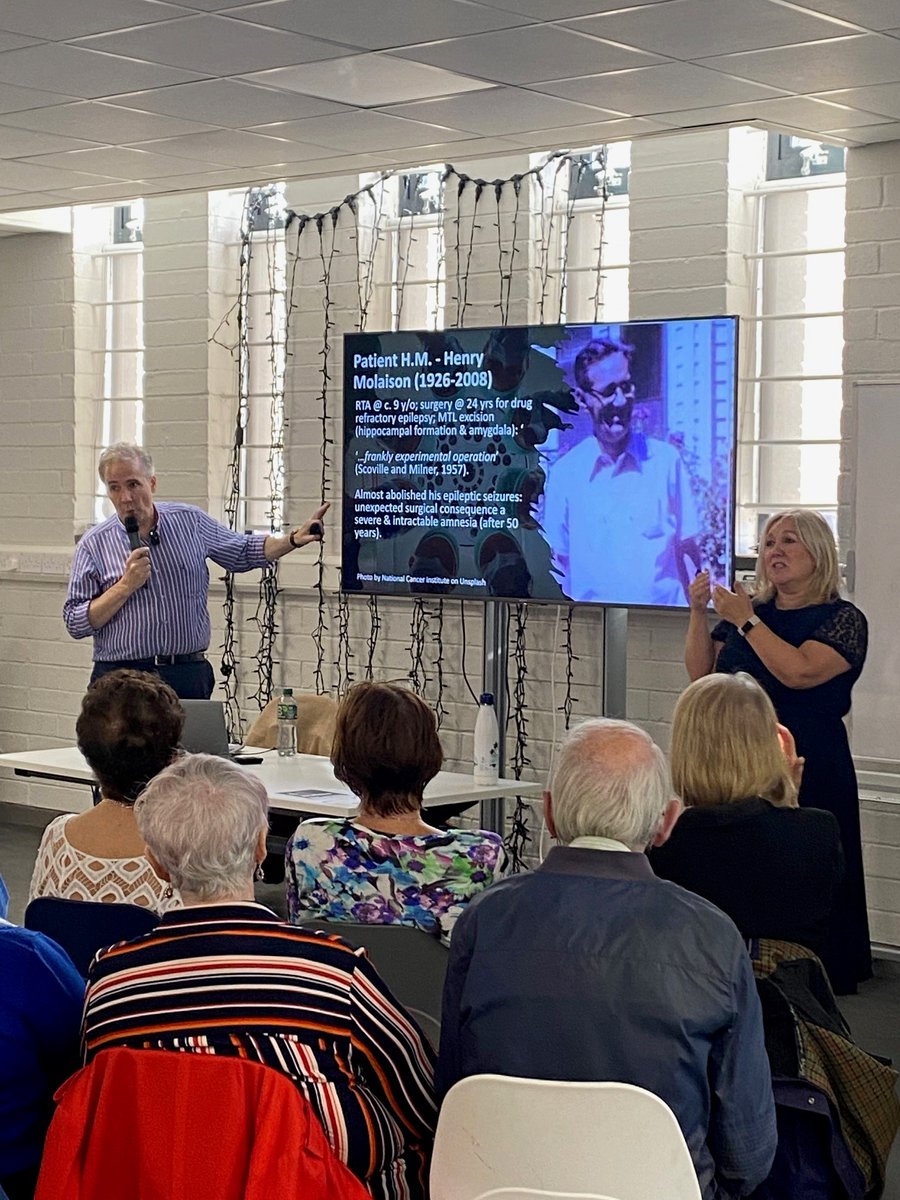 tcdunit18's tweet photo. Thanks to Prof Shane O'Mara @PsychologyTCD for an enjoyable and insightful talk yesterday evening into #memory - a reminder again that #social contact essential for #healthy #ageing. And once again great to have @leesonl signing. Keep in touch for our next #TalkWithTrinity https://t.co/6uPgTxD4Mw