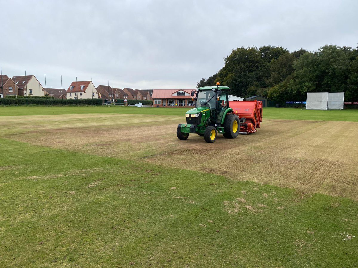 Cricket season is over 😔

Thanks to Sports Turf Services York for their excellent service in helping with our end of season work as well as <a href="/AJLawnCare/">AJ Lawn Care</a> for their help too 🤝🏏

Who’s already looking forward to next season 🙋‍♂️🏏

#PCC