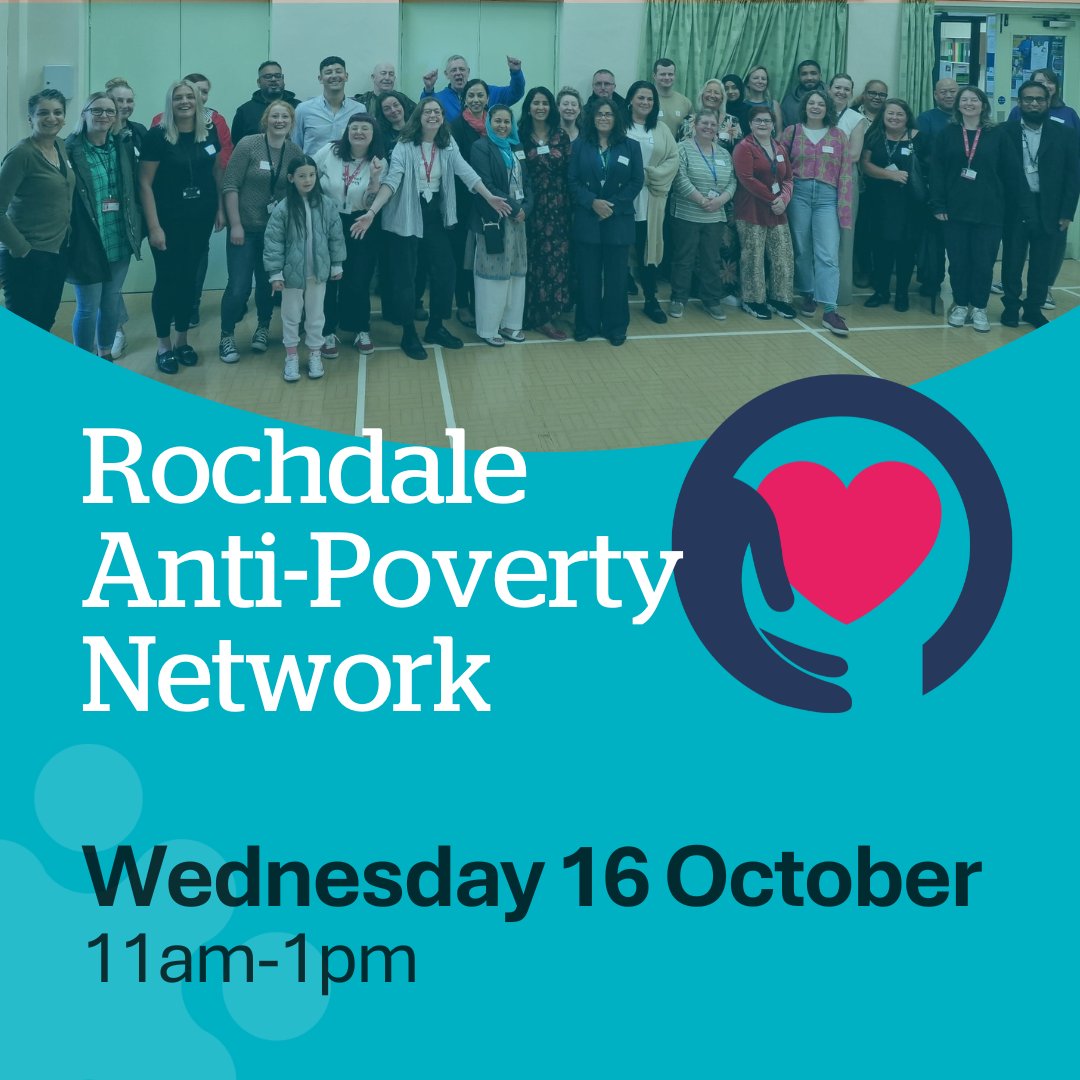 💙 Do you care about addressing the root causes of poverty and inequalities, and improving lives for the people of Rochdale?

📝 Join us next week for our Anti-Poverty Network: actiontogether.org.uk/civicrm/event/…

ℹ Find out more about this Network and its aims here: actiontogether.org.uk/rochdale-anti-…