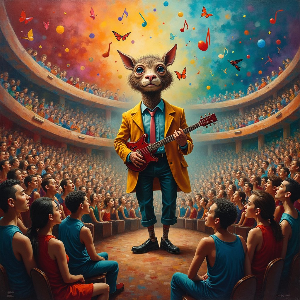 miilesus's tweet photo. The concert🎲
@mindtown_ai (random prompt)
Prompt in ALT
#AIArt #mindtown #flux1 #flux #fluxai https://t.co/7mHfX9gMK2