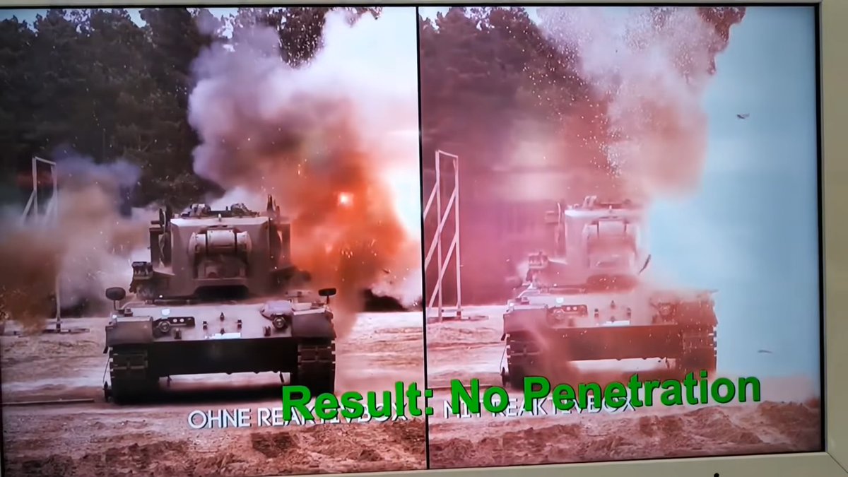 ronkainen7k15's tweet photo. German Gepard SPAAG is equipped with Dynamit Nobel Defence (DND) Explosive Reactive Armor (ERA) and successfully protects the vehicle from an unknown anti-armor weapon. Rafael is also said to be involved in the development of this new ERA. https://t.co/6pblbJS2KC