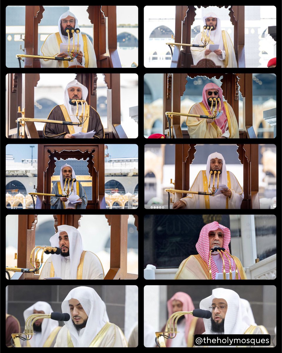 theholymosques's tweet photo. The current Imaams of Masjid Al Haram, Makkah!

1) Sheikh Abdul Rahman Al Sudais
2) Sheikh Saleh Bin Humaid
3) Sheikh Usamah Khayyat
4) Sheikh Faisal Ghazzawi
5) Sheikh Maher Al Muaiqly
6) Sheikh Abdullah Juhany
7) Sheikh Bandar Baleelah https://t.co/Hvm4e9rkv3