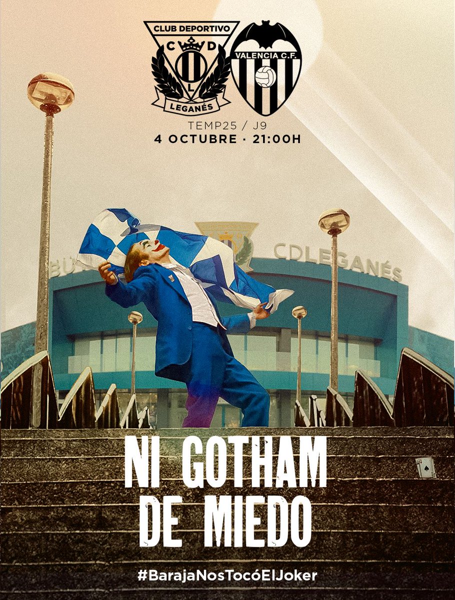CDLeganes's tweet photo. 🖼️ 𝗖𝗔𝗥𝗧𝗘𝗟 𝗢𝗡𝗟𝗜𝗡𝗘 | Amigos del @valenciacf, hemos estado buscando la forma de frenaros 🦇 y tenemos un nuevo fichaje...

#NiGothamDeMiedo https://t.co/SgaQi5FaPI