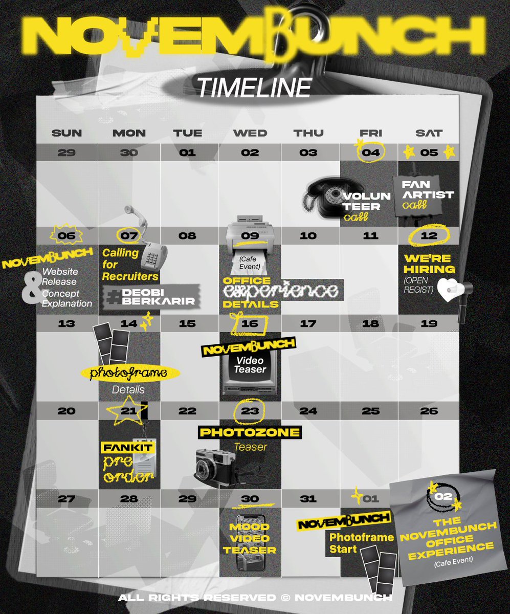 ⠀
⠀
📣 𝗡𝗢𝗩𝗘𝗠𝗕𝗨𝗡𝗖𝗛 𝗢𝗙𝗙𝗜𝗖𝗜𝗔𝗟 𝗧𝗜𝗠𝗘𝗟𝗜𝗡𝗘
DO NOT MISS IT. MARK YOUR CALENDAR ★ 
⠀
⠀