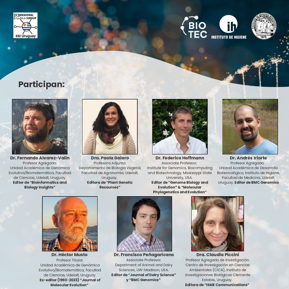 RSG_Uruguay's tweet image. 🌟 ¡Estás invitad@! 🌟
La Unidad Académica de Desarrollo Biotecnológico de FMed, junto con RSG Uruguay (Grupo Regional de Estudiantes de la ISCB), te invitan al Ciclo de Charlas Anuales: Fronteras en Genómica 2024.
👩🔬👨🔬 ¡No te lo pierdas! 🚀💡
#Genómica #RSGUruguay #ISCB