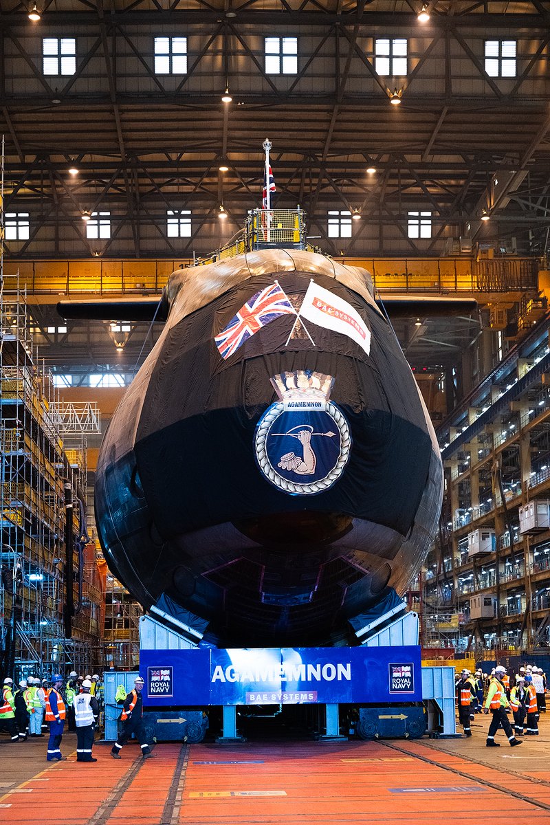 DNE_mod's tweet photo. Agamemnon has entered the water for the first time as she's launched at @BAESystemsplc in Barrow-in-Furness 👏🇬🇧.    

Nicknamed ‘Awesome Aggie’, this has been a collaborative effort between the SDA,@BAES_Maritime , the @RoyalNavy, @RollsRoyceUK and Agamemnon’s crew. https://t.co/QrHG170LqL