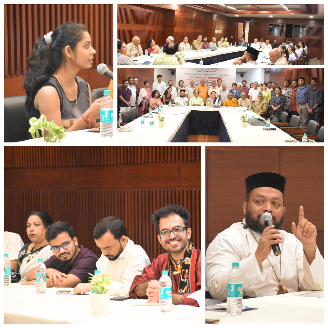 BahaiOPAIndia's tweet photo. Institute of Harmony and Peace Studies, and @BahaiOPAIndia organized a roundtable  on the theme ‘Oneness of Humanity – Similar Values in Different Religious Scriptures.’ 
#OnenessOfHumanity
#UnityInDiversity
#InterfaithDialogue
#ReligiousHarmony
#SharedValues
#EliminatePrejudice https://t.co/LNQZNcMCPC