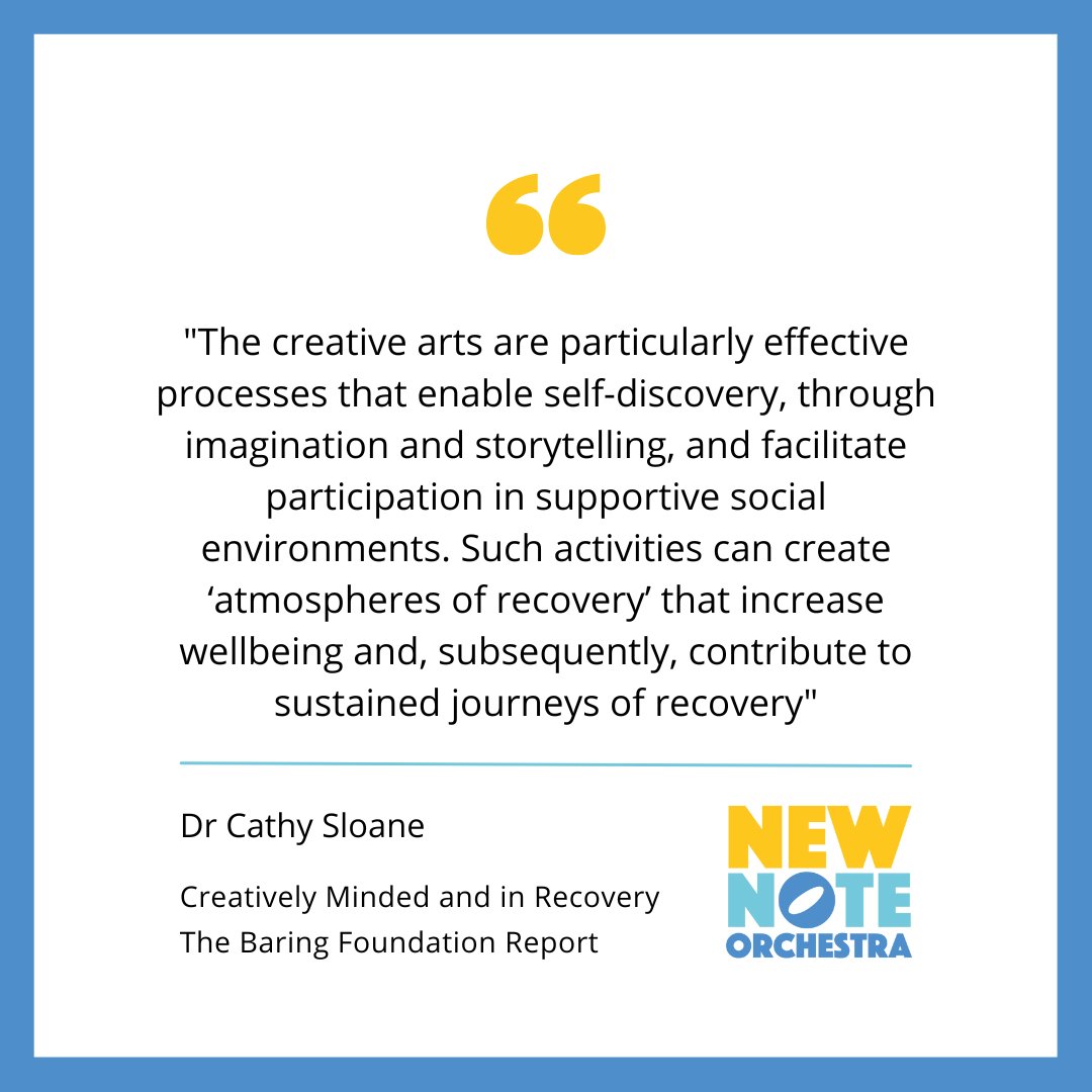 Exciting to see the #recoveryarts sector being recognised in @Baring_Found report, and proud to be part of this emerging movement of dedicated organisations who are active in a variety of different arts forms, many of which are based here in #Brighton 
baringfoundation.org.uk/resource/creat…