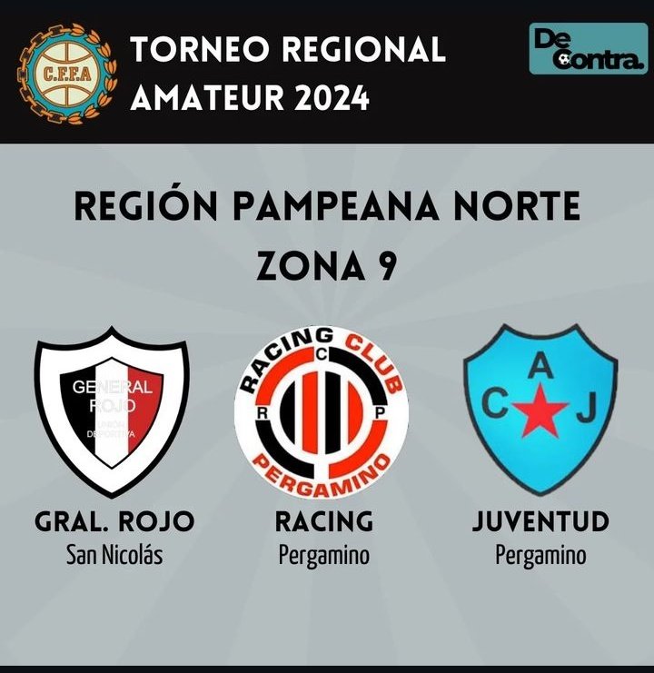 ContraSn24627's tweet photo. ⚽TORNEO REGIONAL AMATEUR 2024 
👉El Consejo Federal informo las zonas de esta nueva edición del Regional Amateur que comenzará el próximo domingo 13 de Octubre. https://t.co/La2p90VUZM