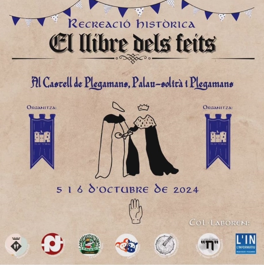 ⏳ Recreació històrica d'El Llibre dels Feits, aquest cap de setmana, al Castell de #PalausolitàiPlegamans, organitzada per @palaumedieval, amb la col·laboració de l'Ajuntament.

🎟️ Entrades a la venda a palaumedieval.com

#PsiP #culturaPsiP