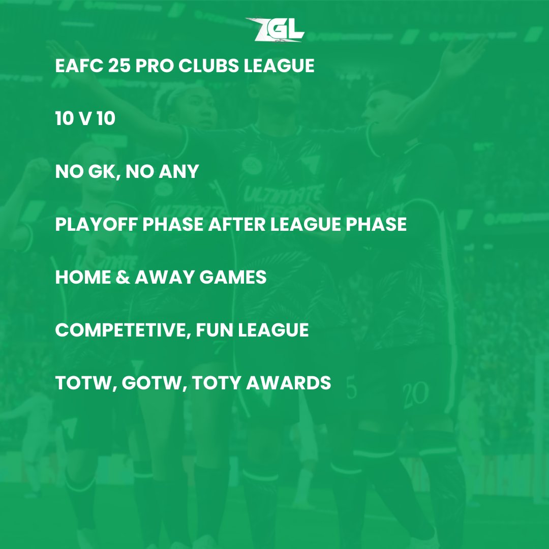 ⚡Signups for season 3 of our Pro Clubs league are now open! If you fancy joining with your team, join the discord now!

#ProClubs #EAFC25 #eafcproclubs
