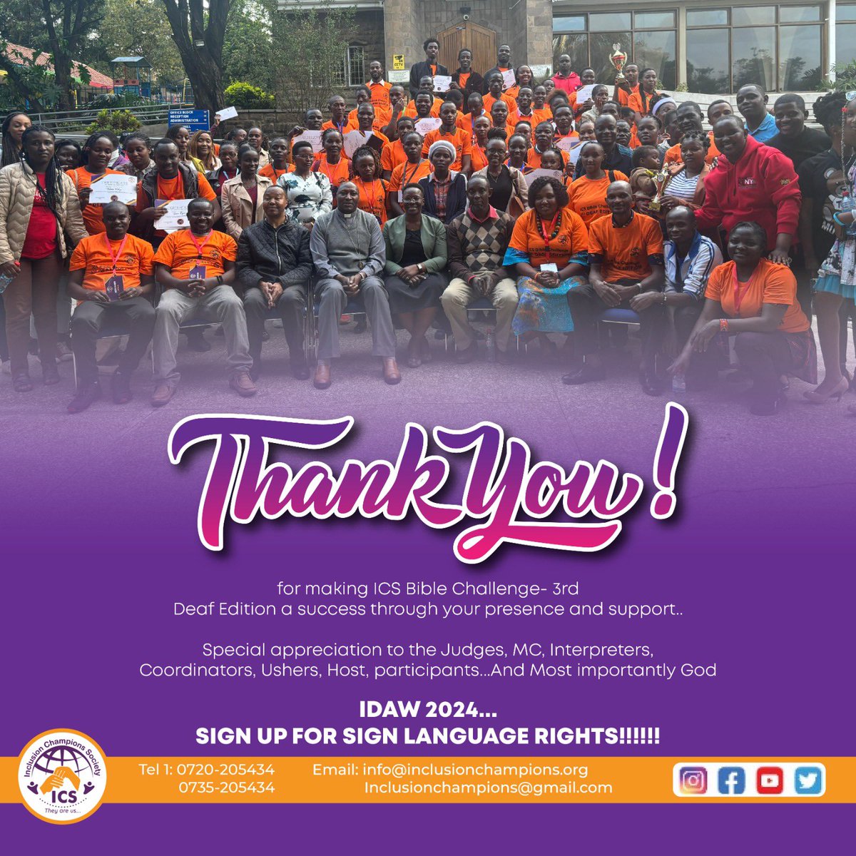 Happy International Deaf Awareness Week. 

Sign up for Sign Language Rights 

Thank you for making Deaf Bible Challenge 2024 a success