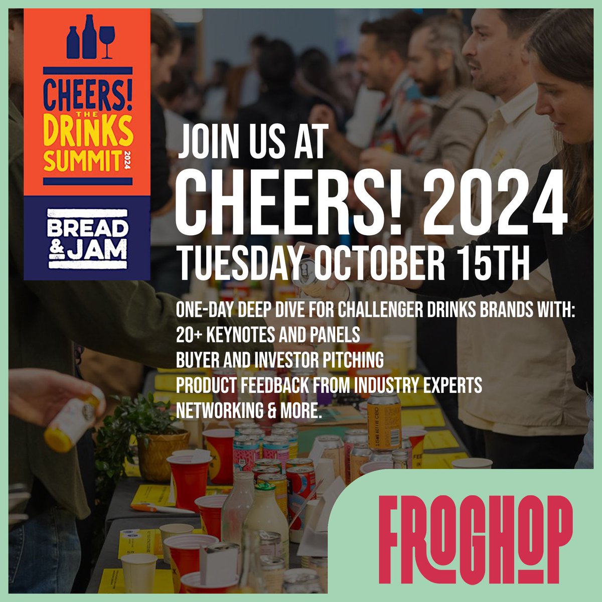 FoodtechMel's tweet image. Join us at CHEERS! The Drinks Summit by @breadjamfest on Tuesday October 15th. Info and tickets at buff.ly/3Y5S2d3. Use code PARTNERPAL for 15% off

#breadandjam #challengerbrands #drinks #beverages #drinksinnovation drinksindustry