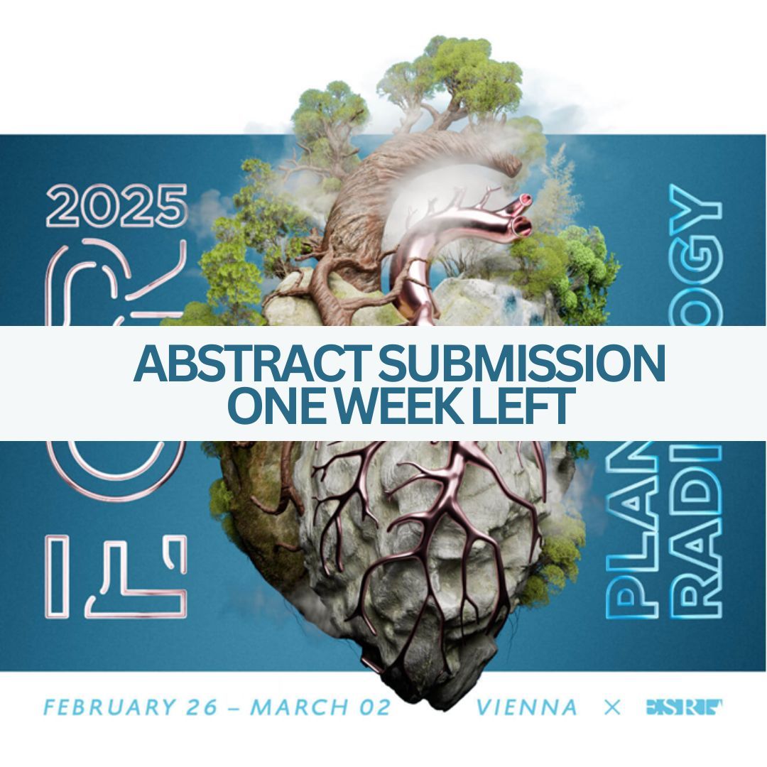 ⏳ 1 WEEK LEFT to submit your abstracts for #ECR2025! Don’t miss your chance to present your research on the biggest stage in imaging 🌟📸

Submit your abstract by October 10, 2024, and qualify for a reduced registration fee as low as €380! 💶✍️

Ready to showcase your work?