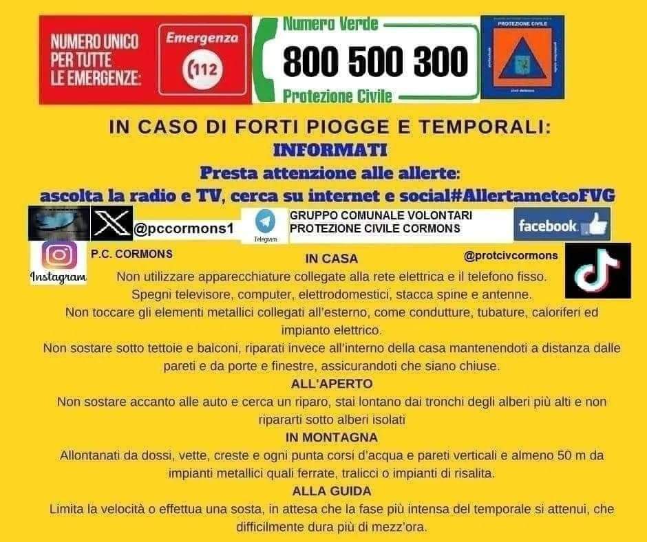 pccormons1's tweet photo. 📌⚠️ #AllertameteoFVG ⚠️📌
 💨 ALLERTA REGIONALE 30 DEL 2024
DALLE ORE 18:00 DEL 03/10 ALLE ORE 12:00 DEL 04/10 ALLERTA GIALLA
 Maggiori informazioni su: https://t.co/q6Lj2pt5O5
 Documento di allerta: https://t.co/PHMAqf7Vgz
#socialmediacommunityFVG
#AllertameteoFVG https://t.co/lHXejQ0ykn