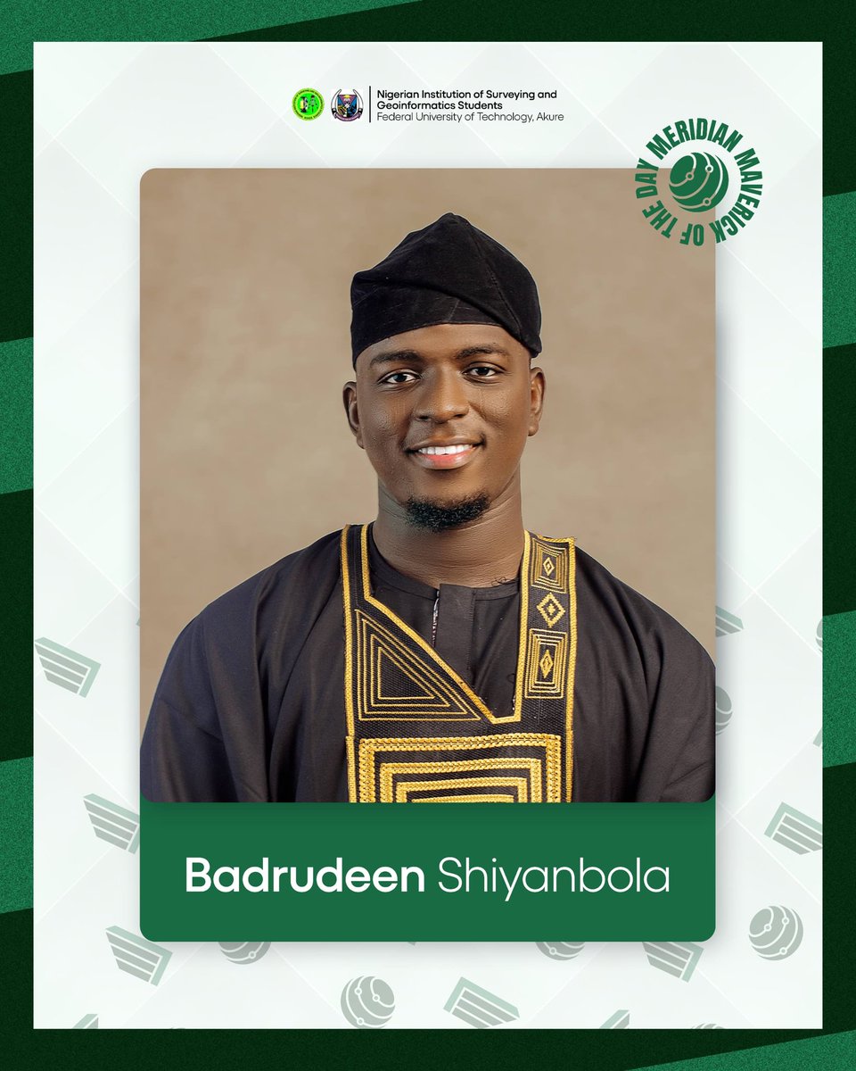 23Meridians's tweet photo. Meet SHIYANBOLA BADRUDEEN, the MERIDIAN MAVERICK of the day.

"Alfa Badrudeen" solely called, is a devoted Muslim and a lover of mathematics who even earns through the PhotoMath scheme.
Badrudeen is known for his beautiful native attire and his gentle smile. https://t.co/83NWZz9L4q