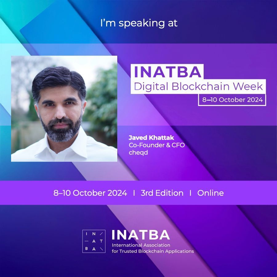 Excited to join INATBA's Digital Blockchain Week on Oct 9 as a panellist! We'll explore how #AI &amp; #Blockchain are transforming trust, transparency, and innovation with insights from leaders like Dino Cataldo Dell'Accio, Mat Yarger &amp; more.

Register: buff.ly/3XOEZLO