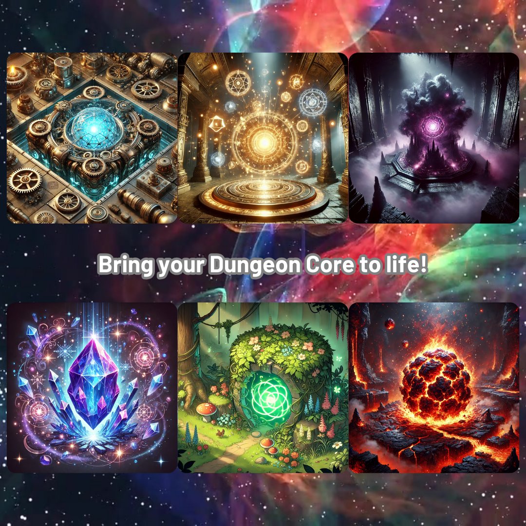 royalroadl's tweet photo. It's your turn! Create a short description (100-200 words) of your chosen Dungeon Core (Tuesday post), focusing on its unique abilities and the kind of dungeon it controls. Use vivid language to bring your Dungeon Core to life!
#DungeonCore #CreateYourWorld #WritingChallenge https://t.co/tKcEM7WQFG