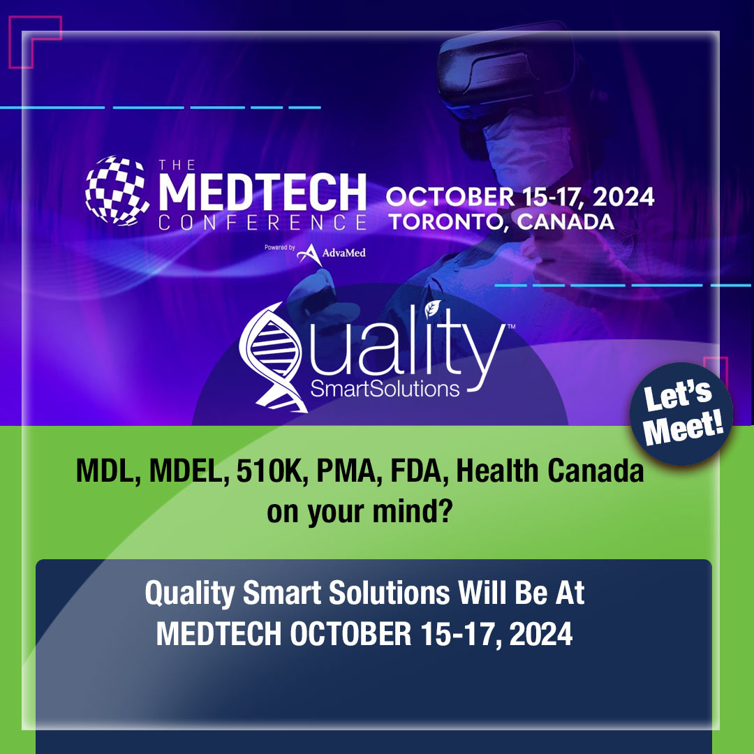 qualitysmart's tweet image. Our team at Quality Smart Solutions Inc., offers all FDA &amp;amp; Health Canada regulatory compliance solutions for medical devices. 

If you&apos;d like to meet pick a day and time from this link:
calendly.com/qualitysmartso… 
#medtechconference #medicaldevicecompliance #qualitysmartsolutions