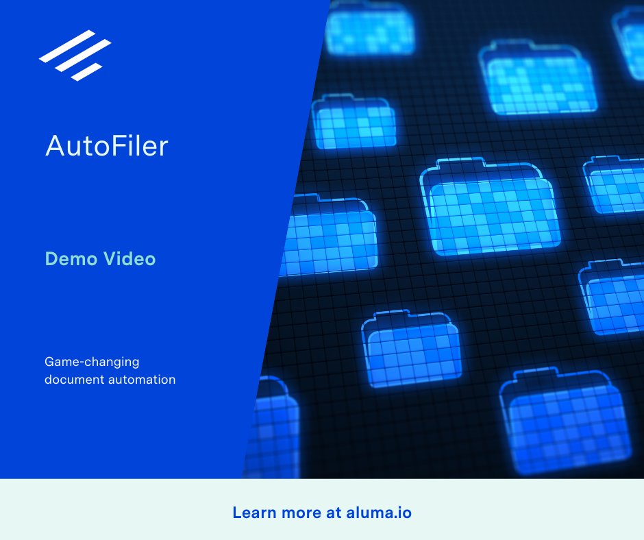 aluma_io's tweet photo. 🎥Auto-file and classify documents directly from a #multifunctiondevice with Aluma #classification #autofiler 

https://t.co/opVrP8WdPV https://t.co/nBmFS5TT8C
