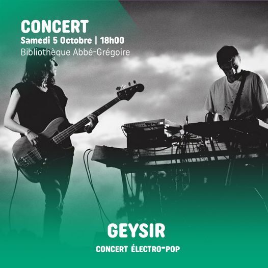 Rencontre avec le Groupe GEYSIR à 17h au 4ème étage de la bibliothèque Abbé Grégoire -  CONCERT à 18h à l'auditorium. #blois #rencontre #concert