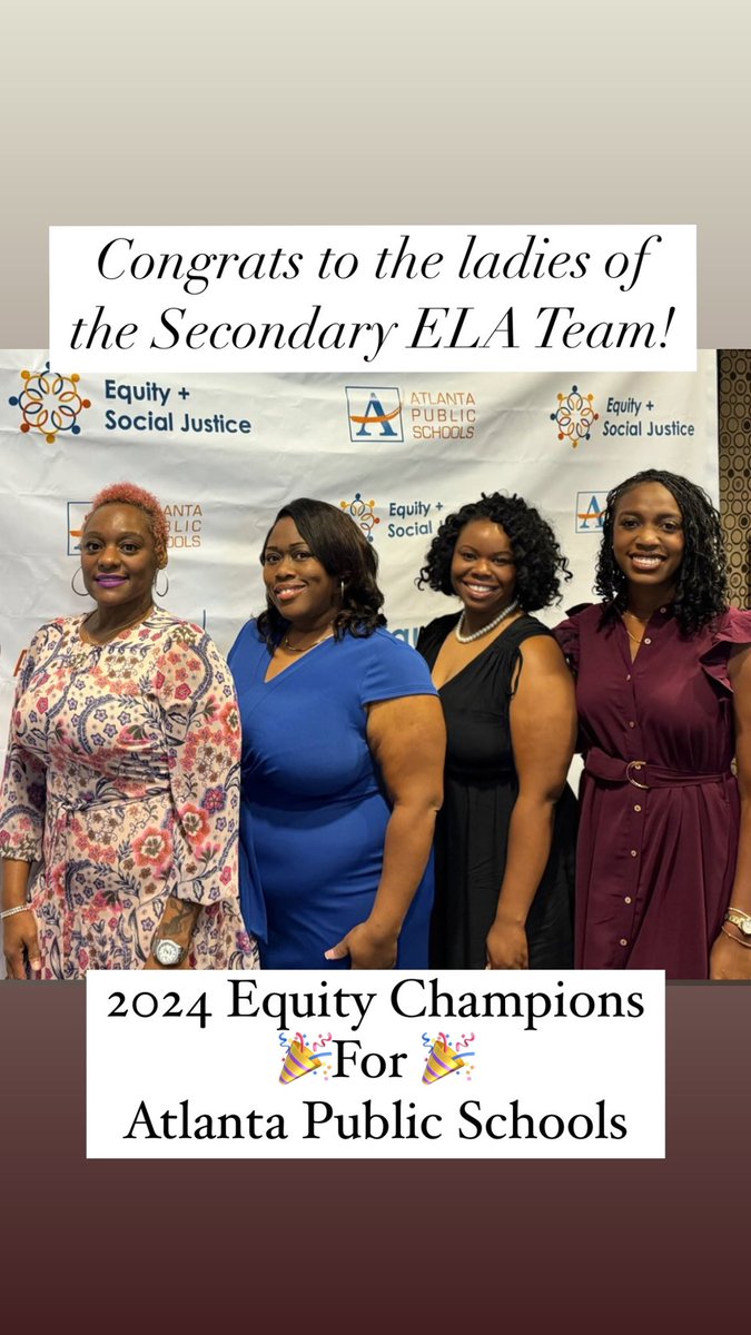 KWBELA's tweet photo. “This is not a just a professional award, but a call to action.” -Rashad Brown 

Truly an honor to be recognized alongside phenomenal educators/educational leaders as Equity Champions for APS🫶🏽

@aps_equity @apsupdate  @ELATurnerSmith  @DariceWms @Mcclain_Teach  @KeishaPooler 🫶🏽 https://t.co/vwye90Igl4