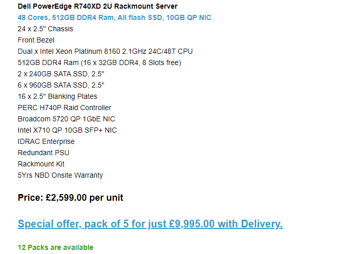 GrantLydelle's tweet photo. Deal of the week Serversource Dell R740XD
Get in touch today
lydelle@serversource.co.uk
#itmanagement #itmanagers #itassetmanagement #itbudget #itdirector
#itdepartment #itdistribution #itcontractor #itcontracting #purchasing
#localgovernment #localauthorities #nhsdigital https://t.co/CnYbTlqG9R