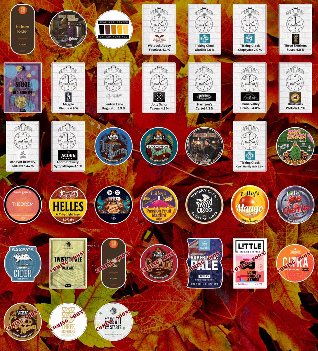 Beer Under The Clock (@beer_under) on Twitter photo Clockfest Beers
Beer Board: bit.ly/3n1eNM2
<a href="/DLBrewery/">downlandsbrewery</a> <a href="/MagpieBrewery/">Magpie Brewery Notts</a> <a href="/WelbeckAbbeyBry/">Welbeck Abbey Brewery</a> <a href="/tickingclockbc/">Ticking Clock Brewing</a> <a href="/ThreeBrewing/">ThreeBrothersBrewing</a> <a href="/lentonlane/">Lenton Lane Brewery</a> <a href="/JollySailorBrew/">Jolly Sailor Brewery</a> <a href="/harrybrew69/">Harrisons Brewery</a> <a href="/DroneValleyBrew/">Drone Valley Brewery</a> <a href="/BrunswickBrewCo/">Brunswick Brewing Co</a> <a href="/AshoverBrewery/">Ashover Brewery</a> <a href="/AcornBrewery/">Acorn Brewery</a> <a href="/PhantomBrewCo/">Phantom Brewing Co</a> @brewstersbrew
#RealAleFinder Clockfest Beers
Beer Board: bit.ly/3n1eNM2
<a href="/DLBrewery/">downlandsbrewery</a> <a href="/MagpieBrewery/">Magpie Brewery Notts</a> <a href="/WelbeckAbbeyBry/">Welbeck Abbey Brewery</a> <a href="/tickingclockbc/">Ticking Clock Brewing</a> <a href="/ThreeBrewing/">ThreeBrothersBrewing</a> <a href="/lentonlane/">Lenton Lane Brewery</a> <a href="/JollySailorBrew/">Jolly Sailor Brewery</a> <a href="/harrybrew69/">Harrisons Brewery</a> <a href="/DroneValleyBrew/">Drone Valley Brewery</a> <a href="/BrunswickBrewCo/">Brunswick Brewing Co</a> <a href="/AshoverBrewery/">Ashover Brewery</a> <a href="/AcornBrewery/">Acorn Brewery</a> <a href="/PhantomBrewCo/">Phantom Brewing Co</a> @brewstersbrew
#RealAleFinder