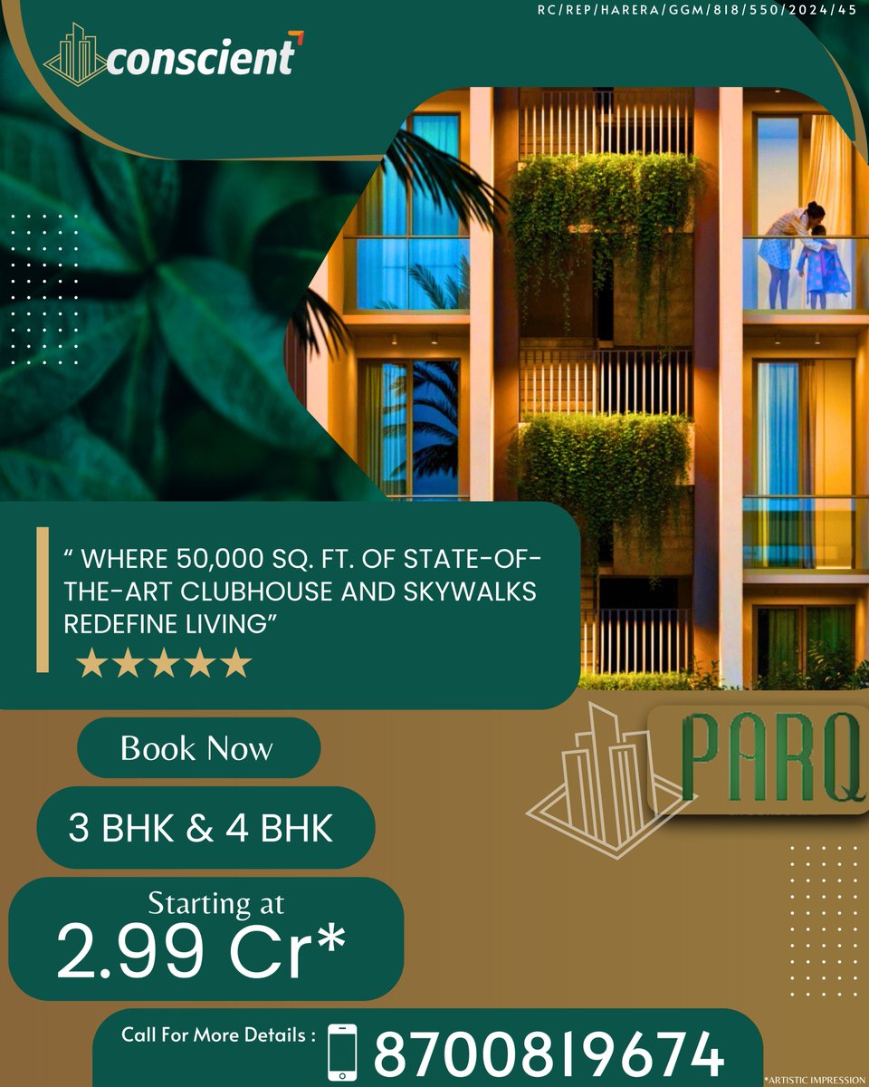 Dwarkaexpdeals's tweet image. &quot;150 years of legacy, crafted for your home! &quot;🏡
Discover luxury at PARQ by Conscient, built in partnership with Shapoorji Pallonji.🤝

#ConscientPARQ #LuxuryLiving #ShapoorjiPallonji #LegacyOfExcellence