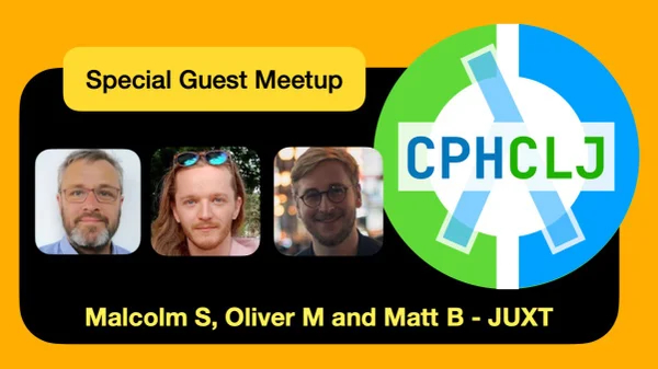 juxtpro's tweet image. 📆 Tonight, @malcolmsparks , Oliver Marshall, and Matt Butler are guest speakers at the Copenhagen #Clojure Meetup

Malcolm will discuss strategies for networked information, and Oliver &amp;amp; Matt will present #XTDB v2 🚀

Join us 📌 More details here➡️ meetup.com/copenhagen-clo…